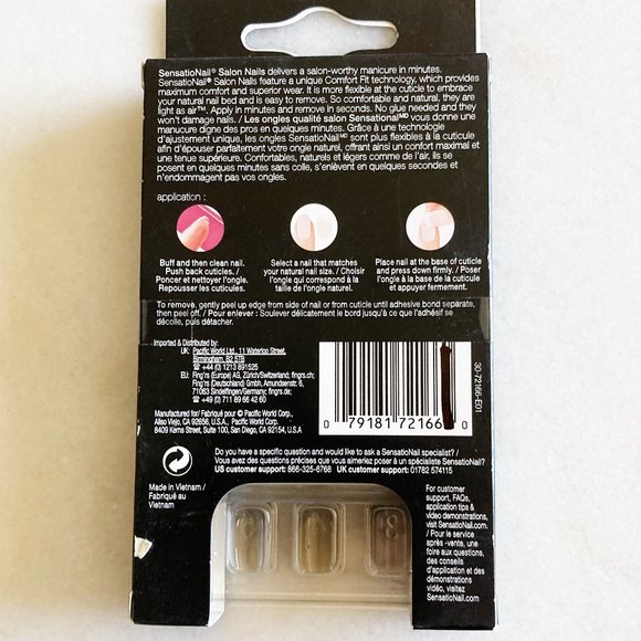 3/$20 New! Sensationail salon nails press on nails (taupe & pink French manicure - Picture 2 of 2